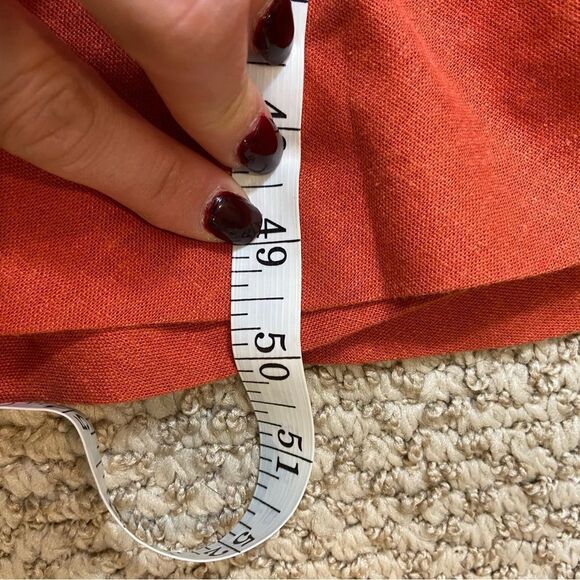 Lennie LNY New York Orange Linen Maxi Dress Sweetheart Neckline Size‎ 10 - Picture 7 of 10